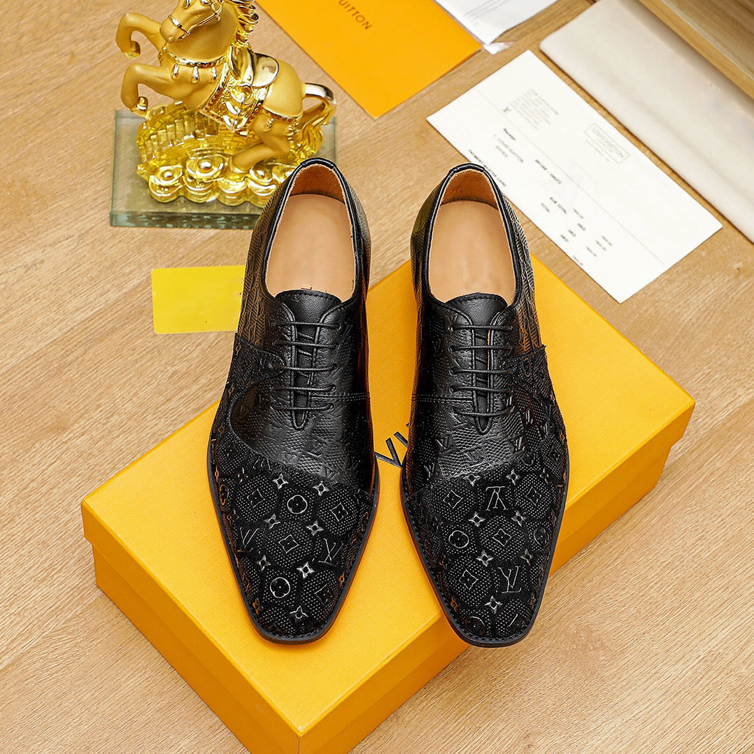 BLACK PATCHWORK COLOR NEW MEN'S LOAFERS