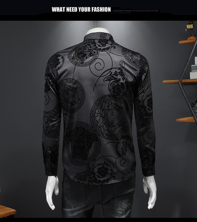 New men's shirt flocked long sleeved shirt 1024022810
