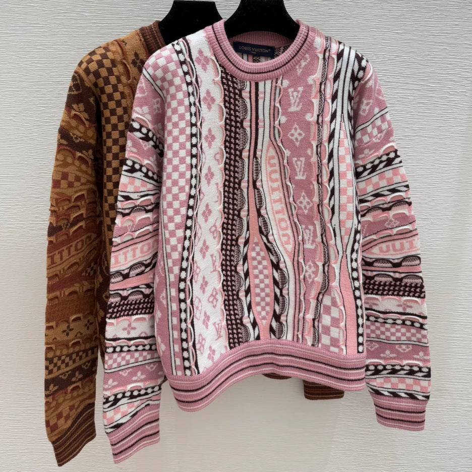 Plaid Slouchy Knit Sweater 1025103104