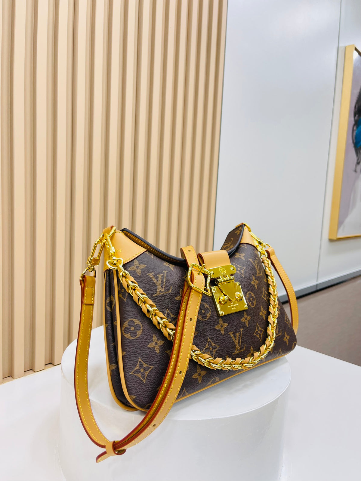 Fashion Design Large Capacity Women's Shoulder Bag Stylish Handheld Genuine Leather Canvas Messenger Bag 0424082106
