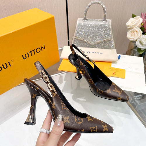 24 New Fashion Classic Floral V Logo Women's High Heel Sandals XC0424052601