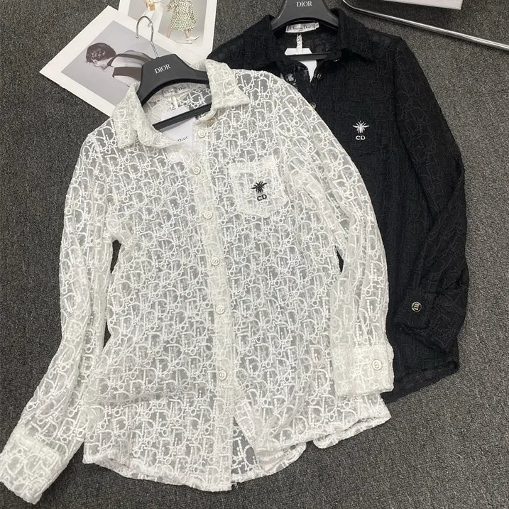 New lace micro-sheer sun protection shirt　1025042811