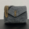 LSY Loulou Quilted Suede Shoulder Bag