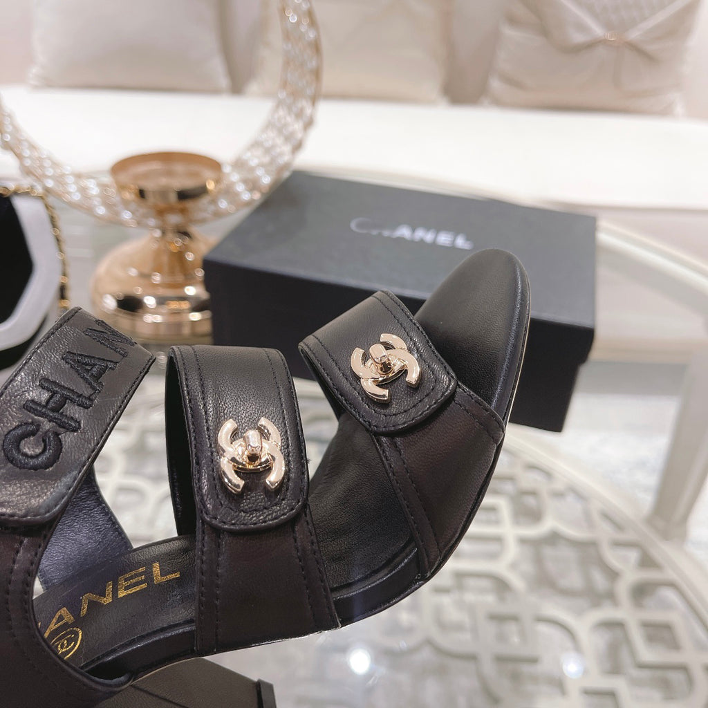 23 CL Latest Double C Logo Buckle High Heel Sandals XC04070702