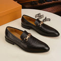 Simple and atmospheric men's crocodile pattern loafers