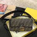 23 new embroidered canvas  French stick underarm bag F home wide shoulder strap middle ancient vintage retro single shoulder oblique bag