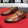 Brown Classic Double Buckle G Slip On Loafer