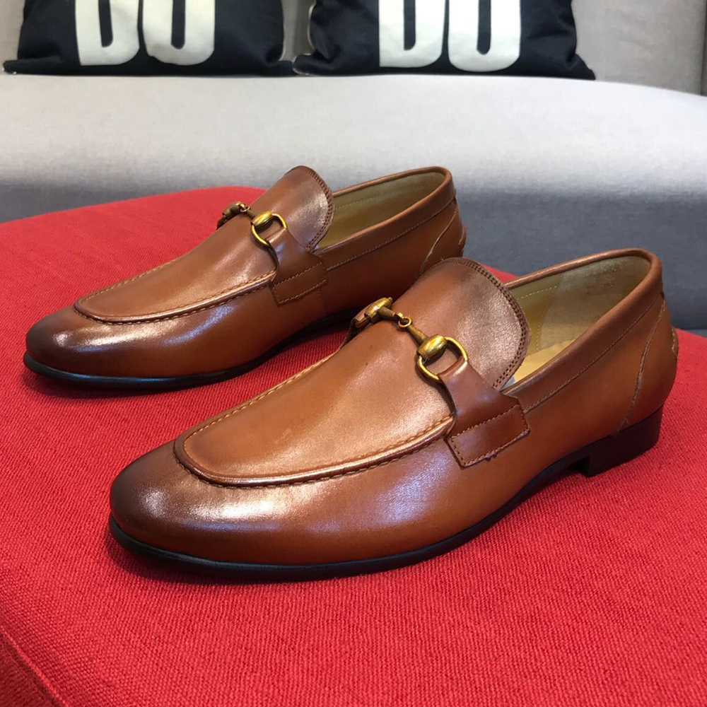 Brown Classic Double Buckle G Slip On Loafer