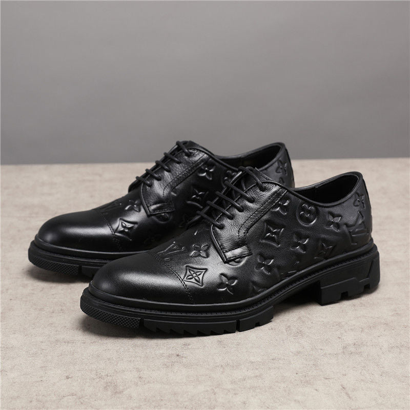 European station men's leather shoes formal leather shoes leather retro color-polishing shoes high-end office business men's shoes all-match