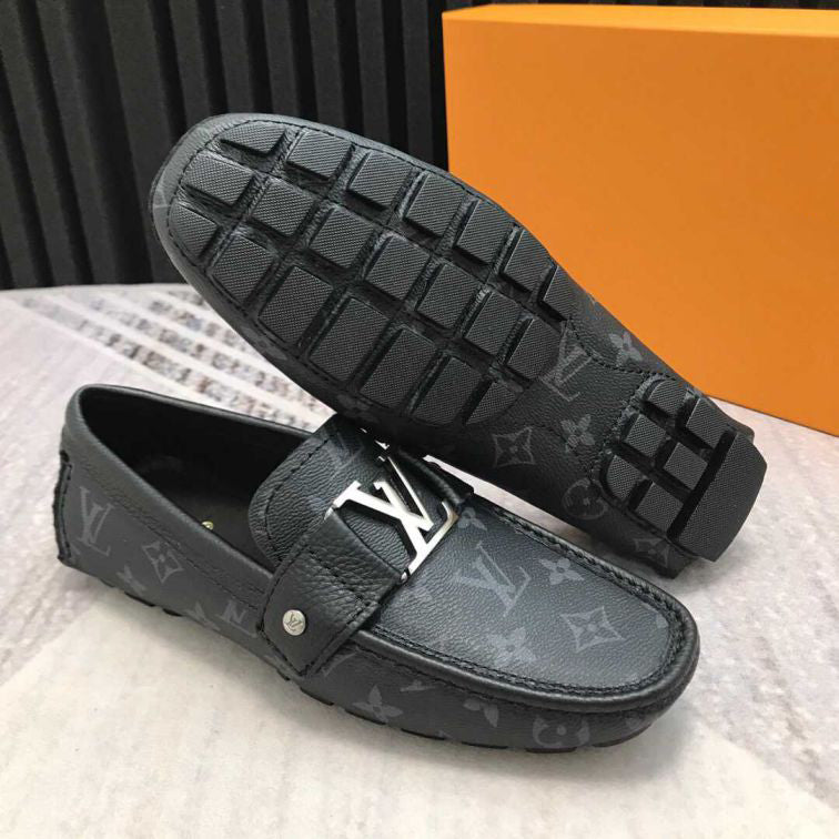 Grey Logo Men Slip-on Shoes V11