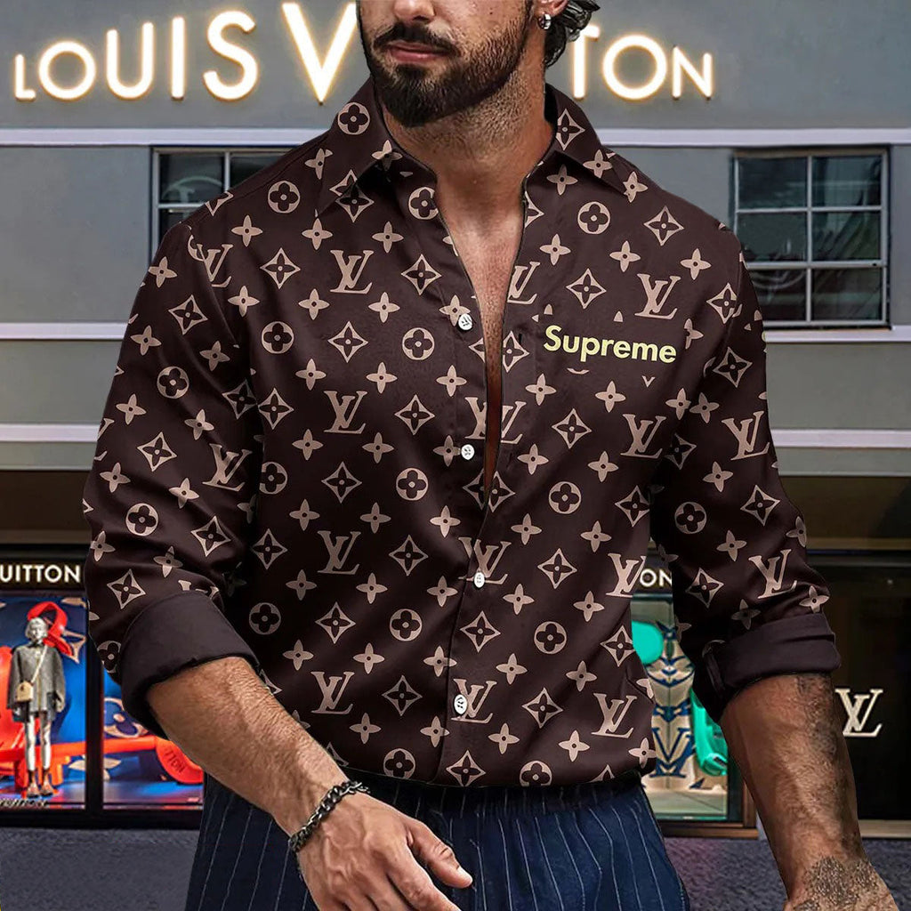 [NEW] Premium V Logo Long Sleeve Button Shirt 3D0424041001