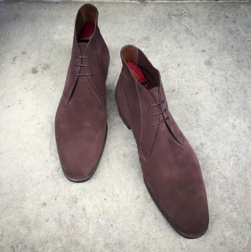 Genuine Leather Suede High Ankle Chukka Boots