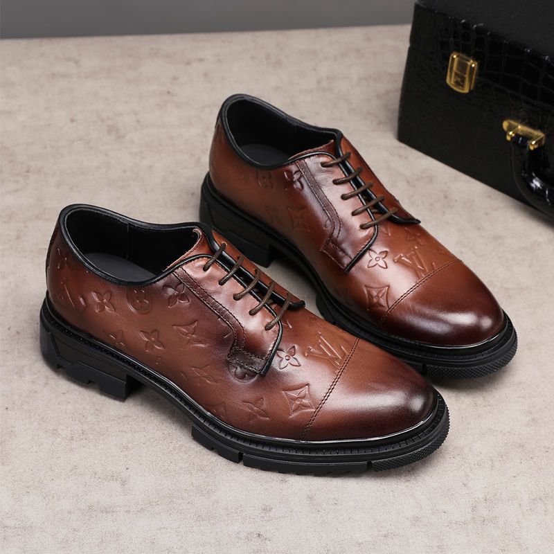 European station men's leather shoes formal leather shoes leather retro color-polishing shoes high-end office business men's shoes all-match