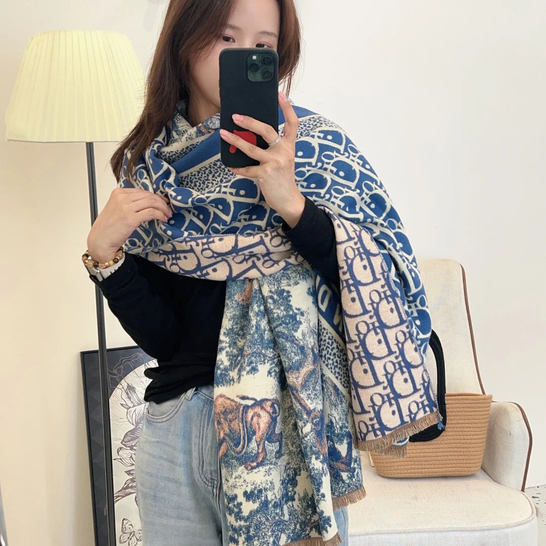 New vintage double-sided cashmere scarf 1024110804