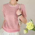 New Round Neck Sweater Short Sleeve 1024071022