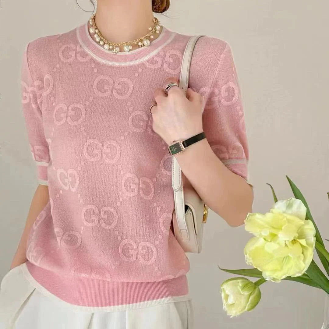 New Round Neck Sweater Short Sleeve 1024071022