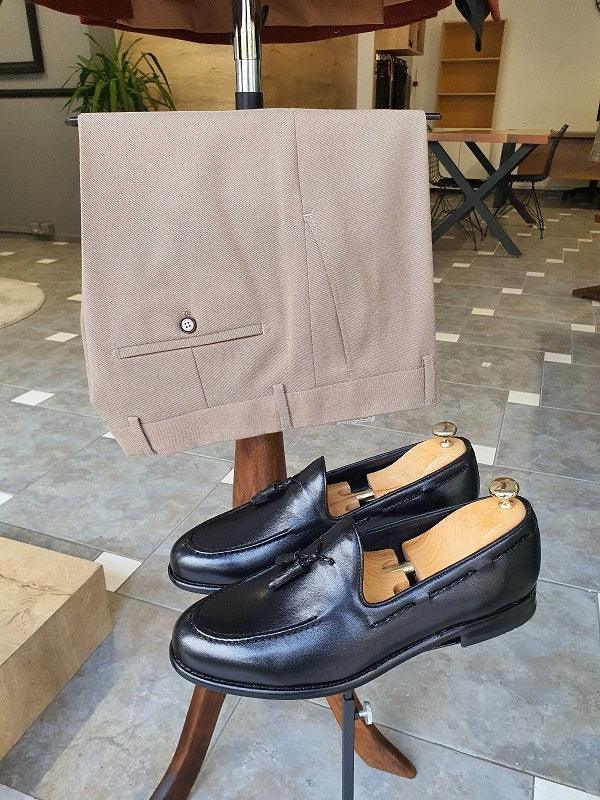 Enid Black Tassel Loafers