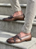 Laughlin Beige Double Monk Strap Shoes