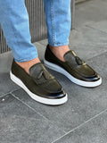 Laughlin Khaki Kilt Tassel Loafers