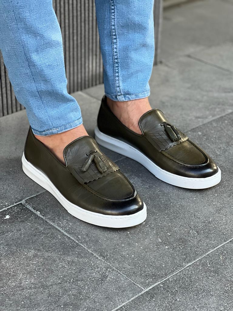 Laughlin Khaki Kilt Tassel Loafers