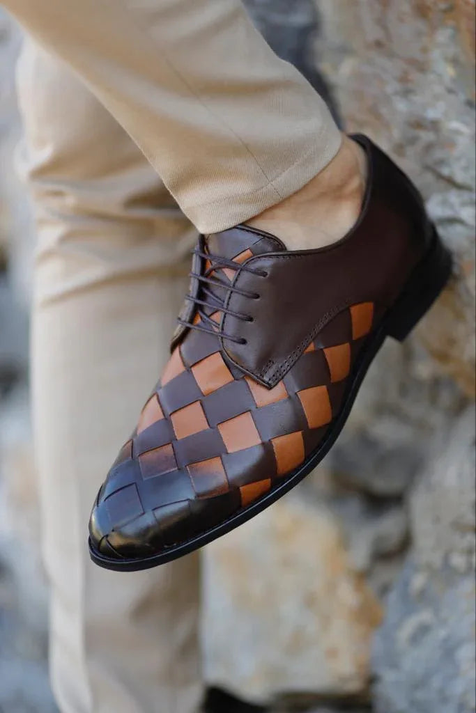 Laughlin Laced Tan Brown Derby Shoes
