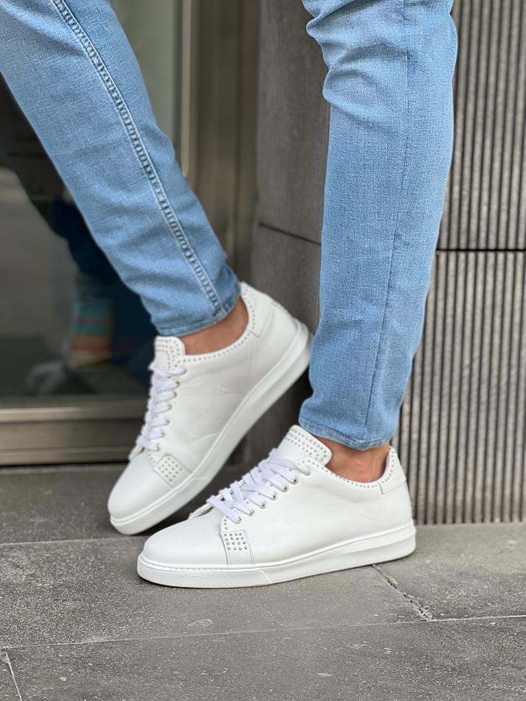 Laughlin Grace Mid-Top White Sneakers
