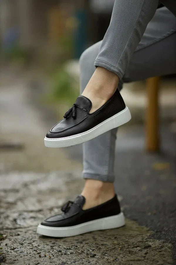 Rapid Black Tassel Loafers