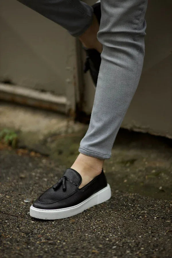 Rapid Black Tassel Loafers