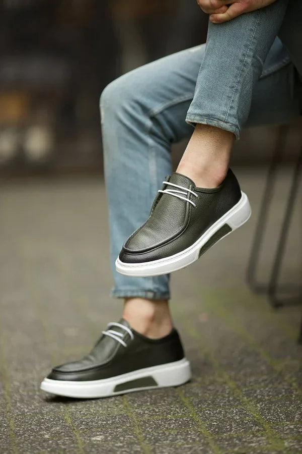 Sioux Green Laced Slip On Shoes