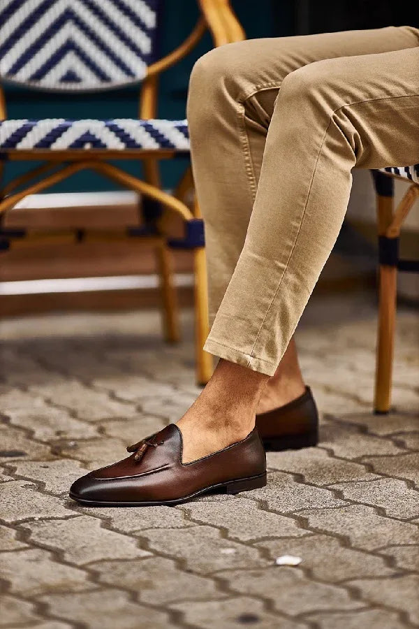 GentWith Sturgis Brown Tassel Loafers