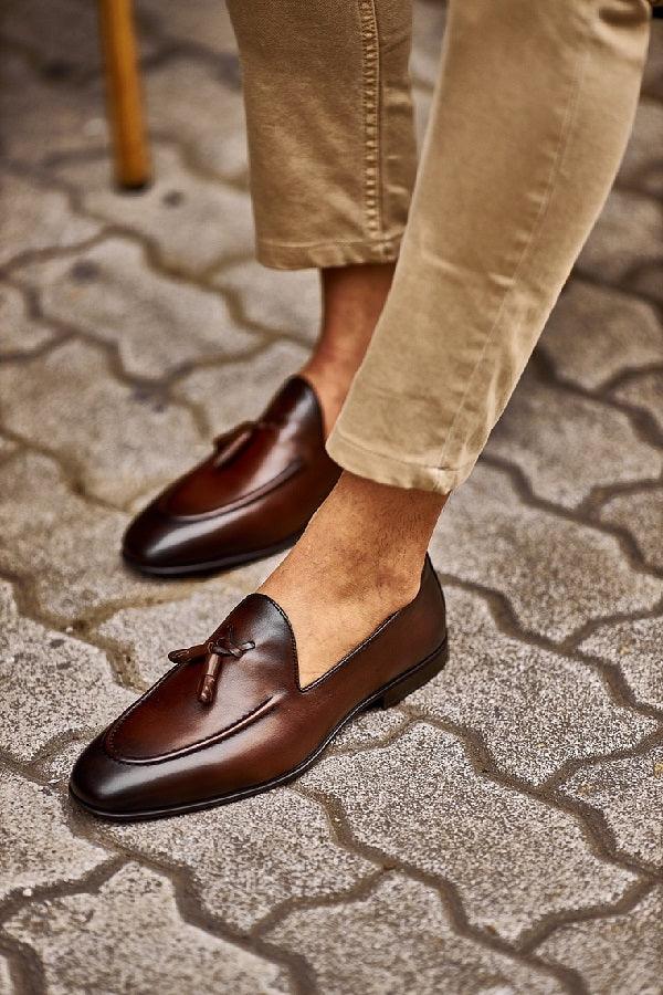 GentWith Sturgis Brown Tassel Loafers