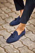 Sturgis Tassel Navy Blue Suede Loafers