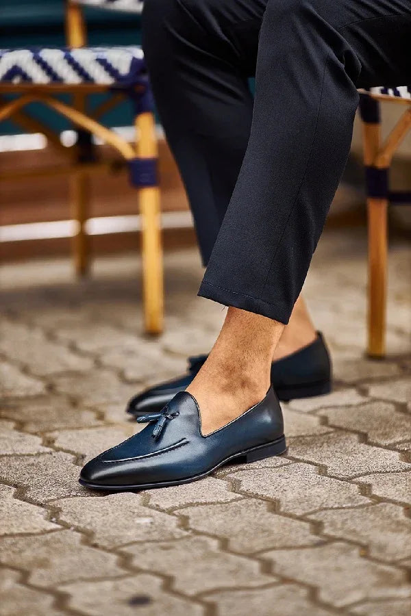 Sturgis Navy Blue Tassel Loafers