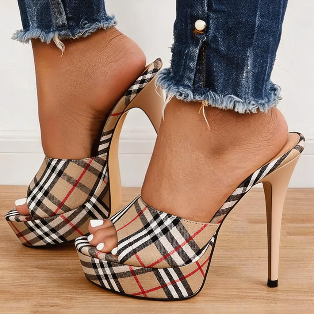 12cm high heel peep toe sandals PD0425071804