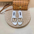 New D Letter Open Toe Flat Slippers 1024040205