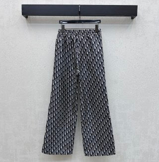 CD 26 Jacquard Straight-Leg Trousers Black in Polyester 378696