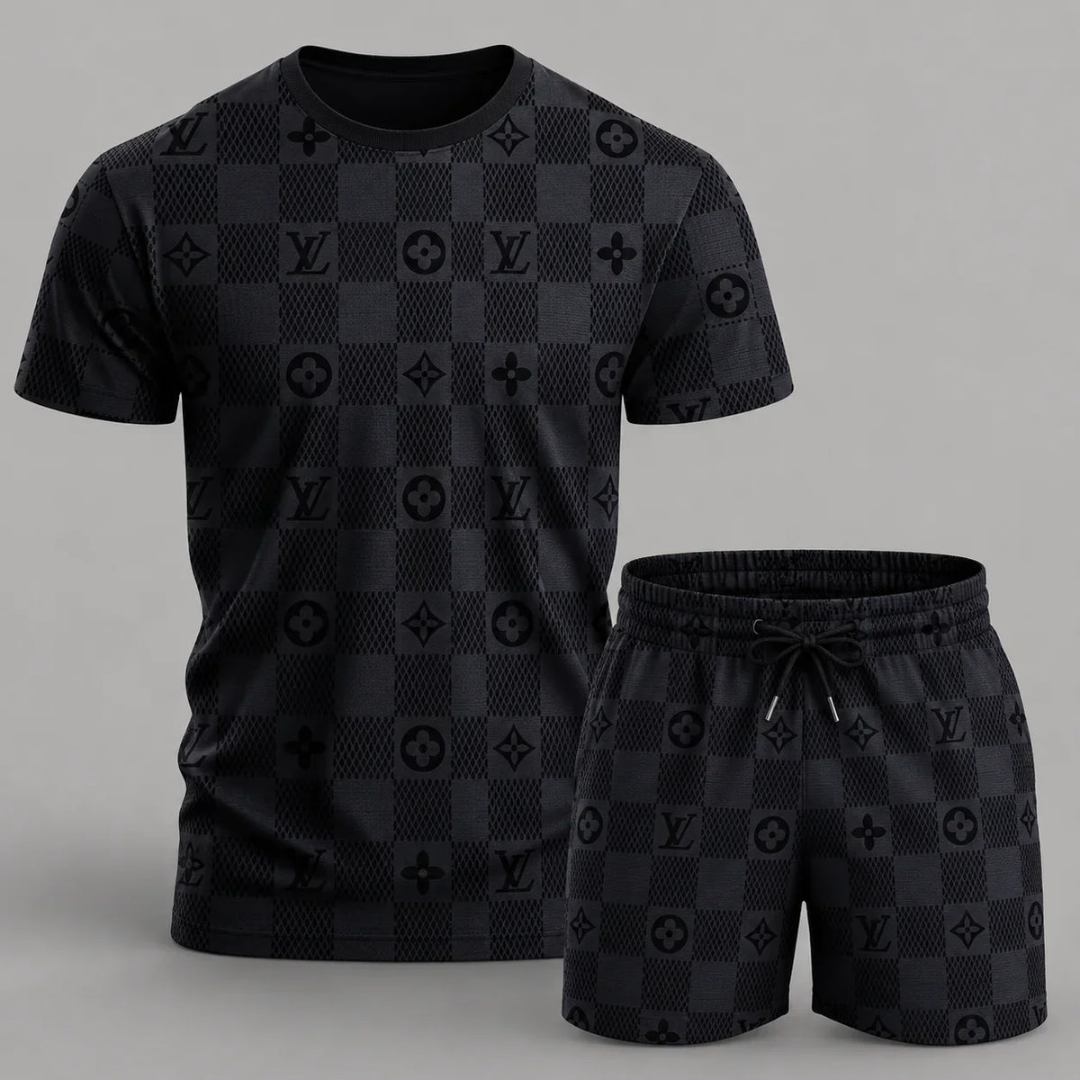 Men's Fashion Printed Short Sleeve Suit 3D1026070804
