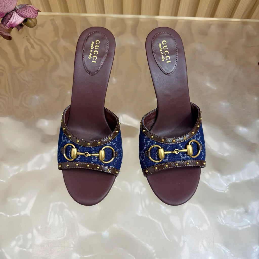 New Studded Pointed-Toe High-Heel Slippers 1026070215