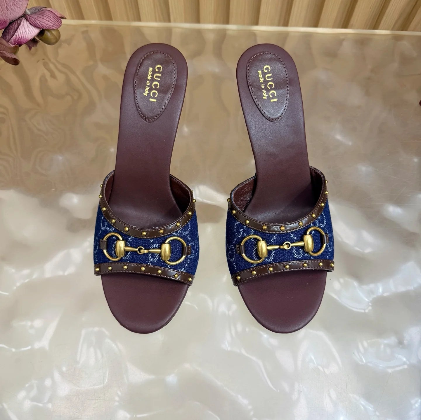 New Studded Pointed-Toe High-Heel Slippers 1026070215
