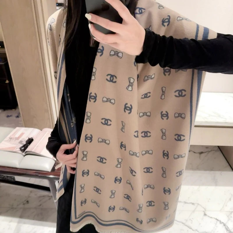 New Fashion Women Bow Jacquard Scarf 1326091407