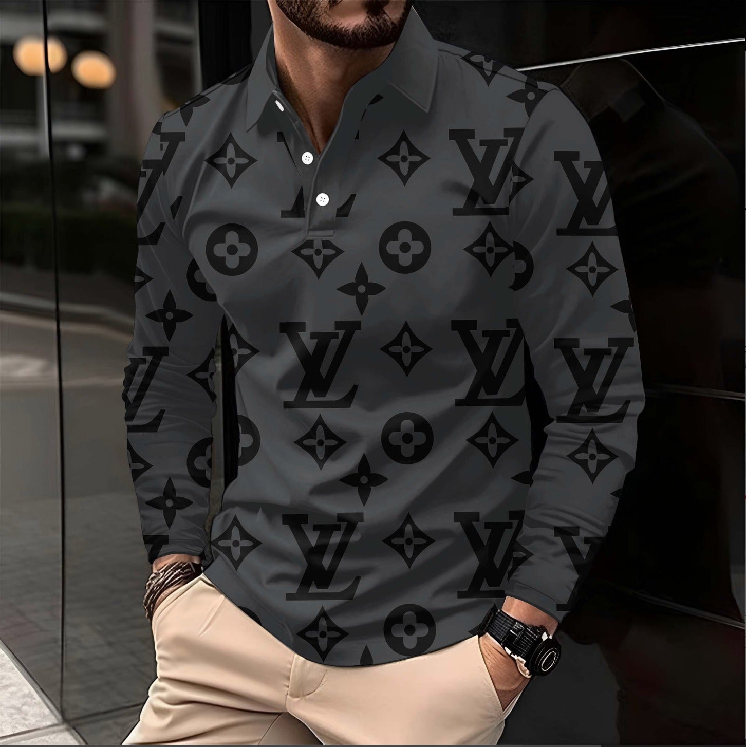 Premium V Polo Long Sleeve 3D0425101701