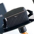 CD 2026 Rider Zip-Up Messenger Bag 23cm Fabric And Grained Leather