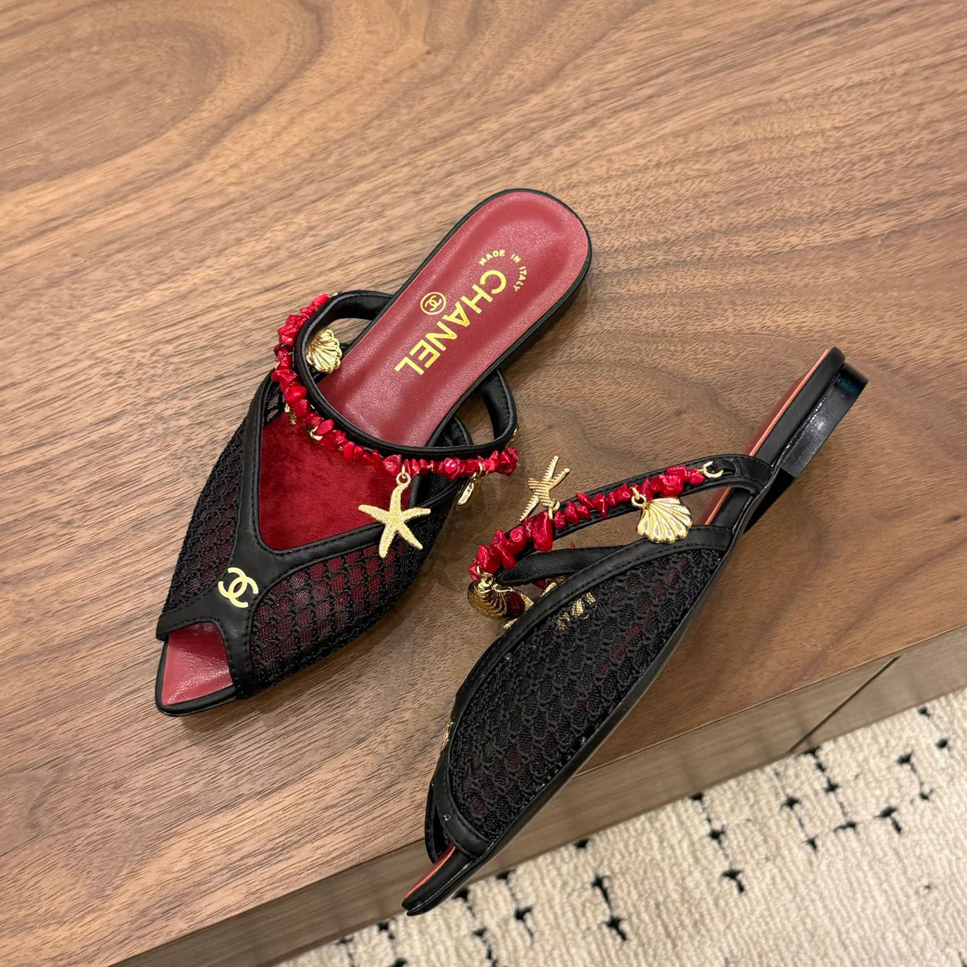 New Fashion Arrow-Print Mesh Slippers 1026070208