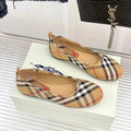 BB Robin Ballet Flats Beige Check Canvas 956168