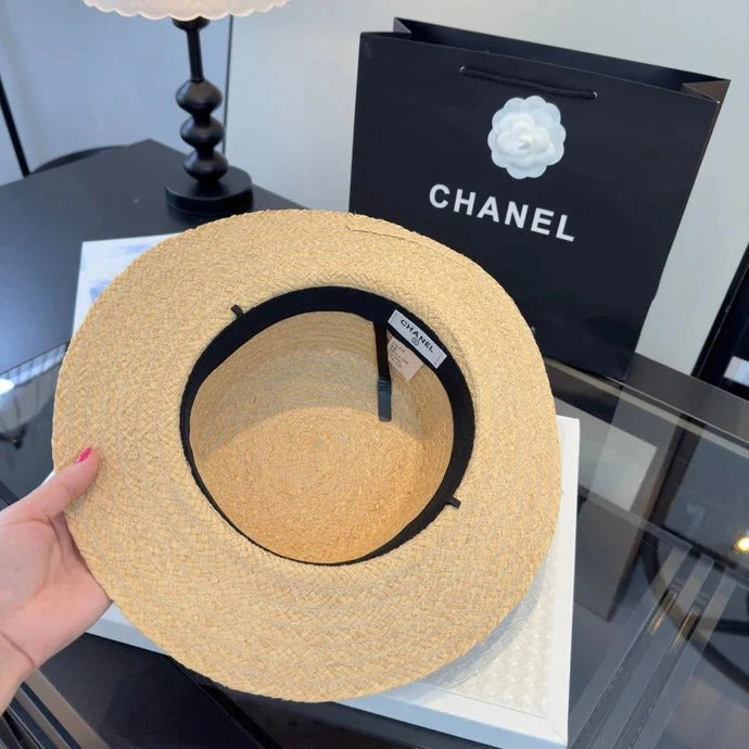 CHA  Dot Flat-top Straw Hat 262176
