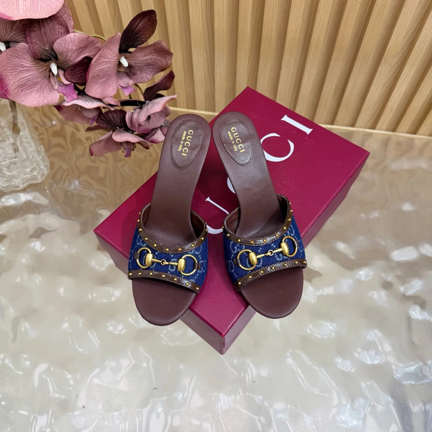 New Studded Pointed-Toe High-Heel Slippers 1026070215