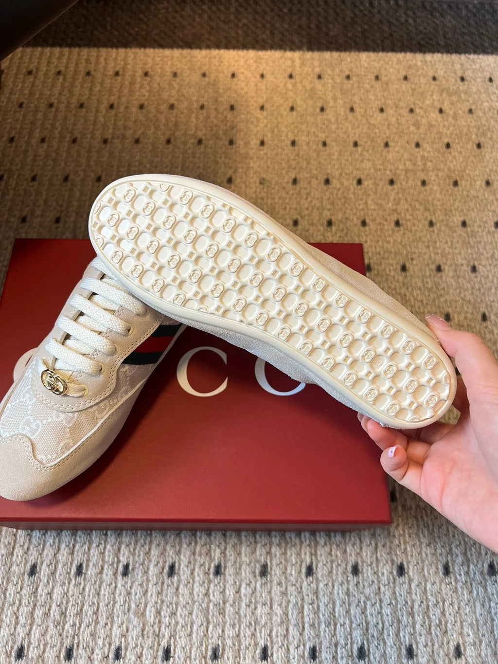 GG  25 Sneaker Ivory Suede Fabric 530680