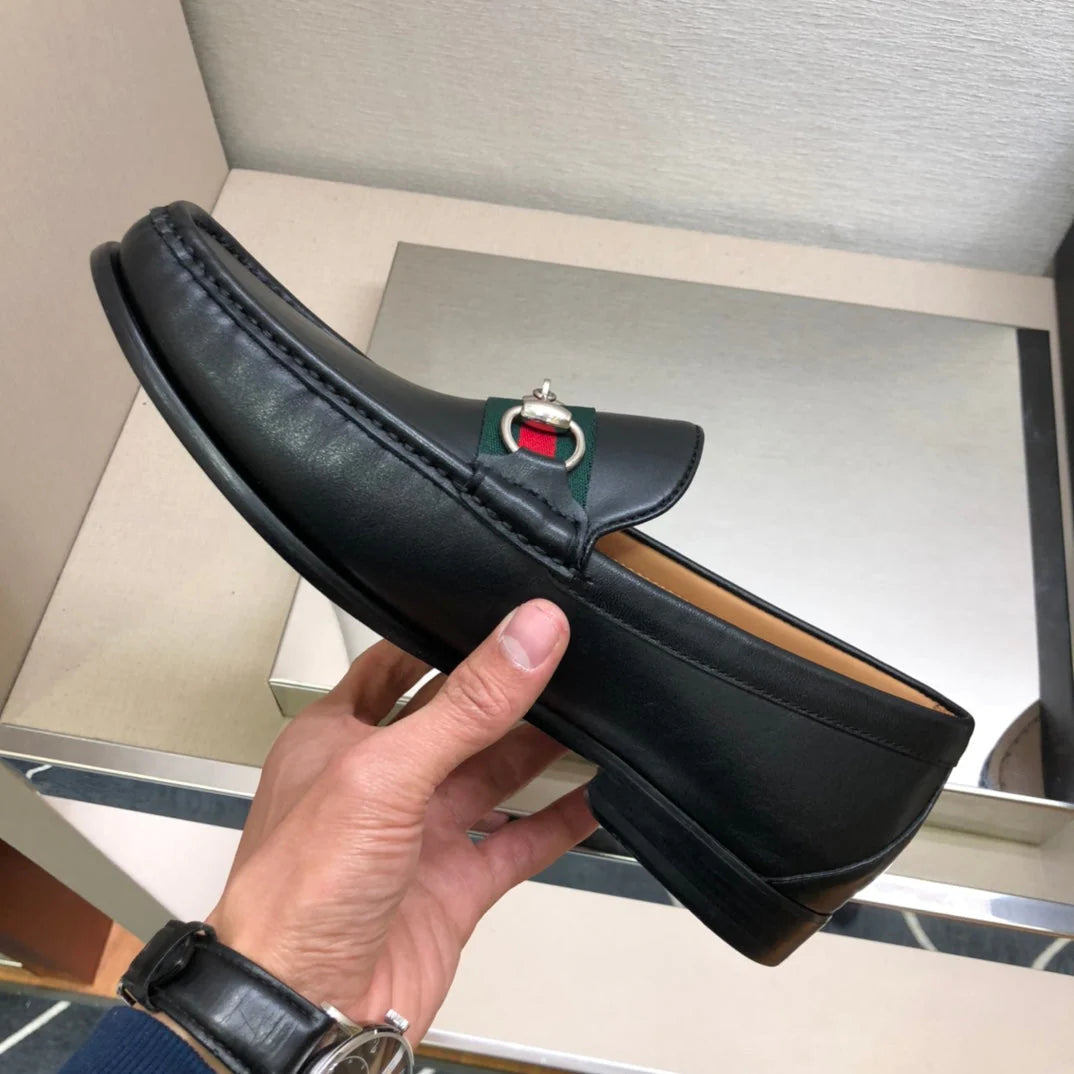 GG Men's Horsebit Loafer Black Calfskin 525092