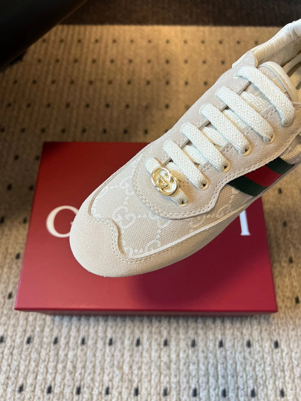 GG  25 Sneaker Ivory Suede Fabric 530680