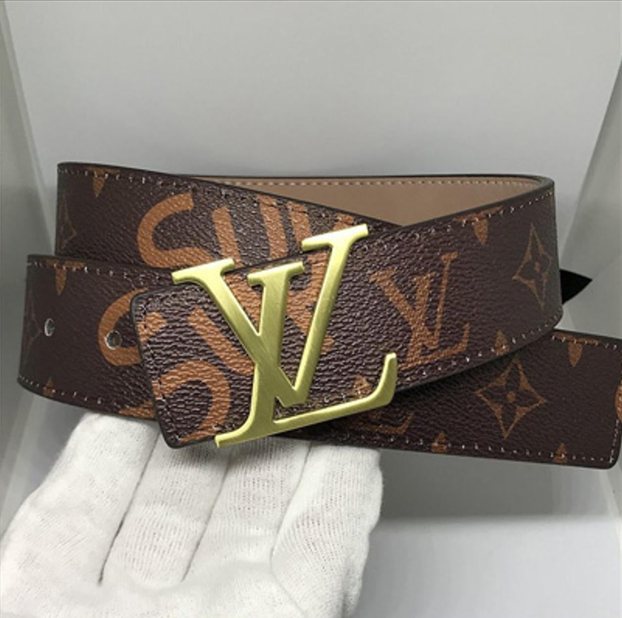 Men's belt high-grade letter leather business belt 1026011208